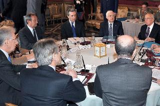 Un momento della riunione del Consiglio supremo di difesa alla presenza del Presidente della Repubblica Giorgio Napolitano