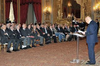 Il Presidente Giorgio Napolitano durante il suo intervento in occasione della celebrazione del Giorno del Ricordo