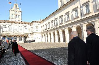 Il Presidente Giorgio Napolitano con il Sig. Christian Wulff, Presidente della Repubblica Federale di Germania in visita di Stato in Italia, durante gli onori militari
