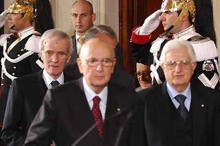Il Presidente Giorgio Napolitano al termine delle consultazioni.