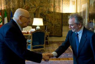 Il Presidente Giorgio Napolitano con il nuovo Presidente del Consiglio di Stato, Giancarlo Coraggio