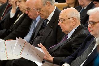 Il Presidente Giorgio Napolitano nel corso dell'inaugurazione dell'Anno Giudiziario della Corte dei conti