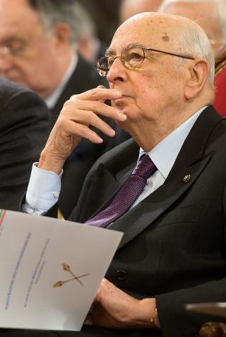 Il Presidente Giorgio Napolitano nel corso dell'inaugurazione dell'Anno Giudiziario della Corte dei conti