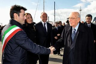 Il Presidente Giorgio Napolitano con Massimo Zedda, Sindaco di Cagliari, in occasione della visita alla città