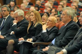 Il Presidente Giorgio Napolitano durante il Convegno dal titolo &quot;Il contributo della Sardegna all'Unità d'Italia&quot; al Teatro Lirico di Cagliari