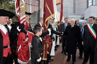 Il Presidente Giorgio Napolitano al termine del Convegno per le celebrazioni del 450° anniversario di Fondazione dell'Ateneo e del 150° dell'Unità d'Italia