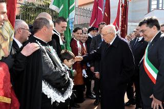 Il Presidente Giorgio Napolitano al termine del Convegno per le celebrazioni del 450° anniversario di Fondazione dell'Ateneo e del 150° dell'Unità d'Italia