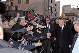 Il Presidente Giorgio Napolitano all'uscita dalla Casa Museo "Giuseppe Manno"