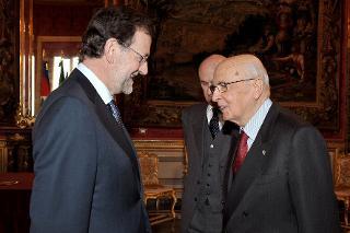 Il Presidente Giorgio Napolitano con il Signor Mariano Rajoy, Primo Ministro di Spagna