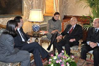 Il Presidente Giorgio Napolitano con S.E. il Signor Mariano Rajoy, Primo Ministro di Spagna, durante i colloqui al Quirinale