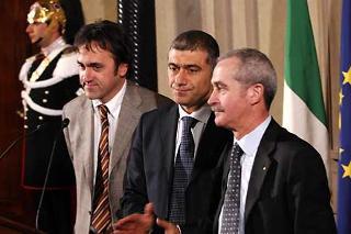 La rappresentanza parlamentare Verdi al termine dell'incontro con il Presidente Giorgio Napolitano.