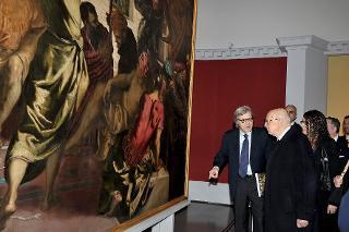 Il Presidente Giorgio Napolitano all'inaugurazione della Mostra &quot;Tintoretto&quot; allestita alle Scuderie del Quirinale