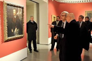 Il Presidente Giorgio Napolitano nel corso dell'inaugurazione della Mostra &quot;Tintoretto&quot; allestita alle Scuderie del Quirinale