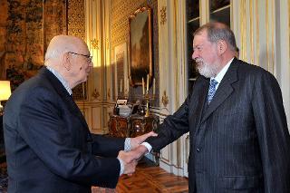 Il Presidente Giorgio Napolitano con Piero Craveri, Presidente del Comitato Nazionale per le Celebrazioni del bicentenario della nascita di Cavour