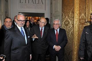 Il Presidente Giorgio Napolitano con il vice Presidente del Consiglio superiore della magistratura, Michele Vietti, in occasione del convegno dal titolo &quot;La magistratura ordinaria nella storia dell'Italia Unita&quot;