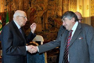 Il Presidente Giorgio Napolitano con Luigi Covatta, socio fondatore di "Fondazione Socialismo"