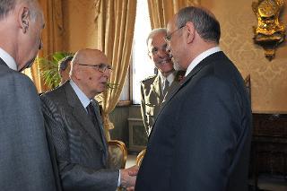 Il Presidente Giorgio Napolitano accoglie il Signor Hamadi Jebali, Primo Ministro della Repubblica Tunisina, al Quirinale