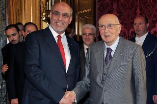 Il Presidente Giorgio Napolitano con il Signor Hamadi Jebali, Primo Ministro della Repubblica Tunisina