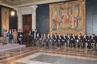 Il Presidente Giorgio Napolitano durante il suo intervento in occasione dell'incontro &quot;Bilancio e significato delle celebrazioni per il 150° anniversario dell'Unità d'Italia&quot;