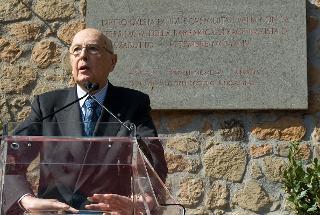 Il Presidente Giorgio Napolitano nel corso della cerimonia commemorativa del 68° anniversario dell'eccidio delle Fosse Ardeatine