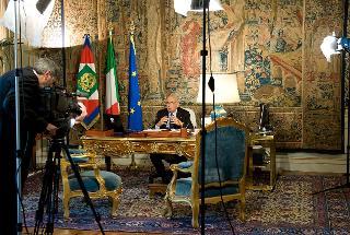 Il Presidente Giorgio Napolitano nel corso del videomessaggio per la XX Giornata Fai di Primavera