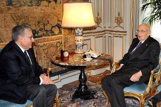 Il Presidente Giorgio Napolitano con Giuseppe Pignatone, Procuratore della Repubblica presso il Tribunale di Roma, durante i colloqui