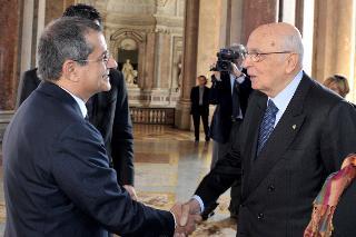 Il Presidente Giorgio Napolitano con Giovanni Tria, Presidente della Scuola Superiore della Pubblica Amministrazione