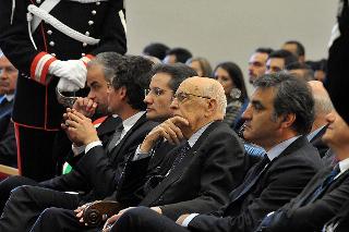 Il Presidente Giorgio Napolitano alla Scuola Superiore della Pubblica Amministrazione in occasione dell'incontro con i vincitori del V° Corso-Concorso riservato ai dirigenti della Pubblica Amministrazione