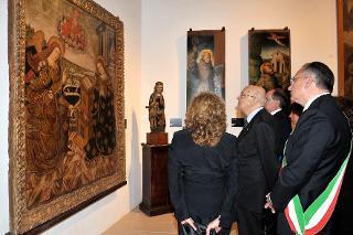 Il Presidente Giorgio Napolitano durante la visita al Museo Campano