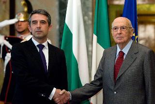 Il Presidente Giorgio Napolitano con Rosen Plevneliev, Presidente della Repubblica di Bulgaria, in visita ufficiale in Italia