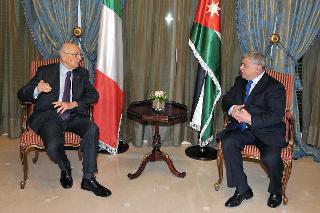 Il Presidente Giorgio Napolitano con il Primo Ministro Awn Khasawneh al Palazzo del Governo in occasione della visita ufficiale nel Regno Hascemita di Giordania