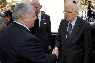 Il Presidente Giorgio Napolitano accolto dal Primo Ministro Awn Khasawneh al Palazzo del Governo in occasione della visita ufficiale nel Regno Hascemita di Giordania