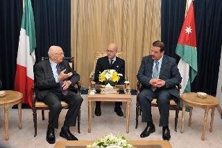 Il Presidente Giorgio Napolitano con Abdul Karim Doghmi, Speaker della Camera Bassa in occasione della visita ufficiale nel Regno Hascemita di Giordania