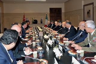 Il Presidente Giorgio Napolitano nel corso dei colloqui con le delegazioni ufficiali in occasione della visita ufficiale nel Regno Hascemita di Giordania