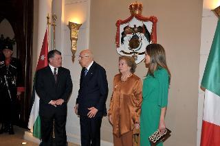 Il Presidente Giorgio Napolitano durante la presentazione degli ospiti al pranzo ufficiale