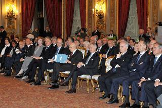 Il Presidente Giorgio Napolitano nel corso della cerimonia di presentazione del progetto &quot;GSE. Energie per il sociale&quot;