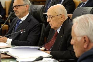 Il Presidente Giorgio Napolitano rivolge il suo indirizzo di saluto al termine della votazione del nuovo Procuratore Generale della Corte di cassazione