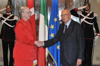 Il Presidente Giorgio Napolitano con S.M. la Regina Margherita II di Danimarca