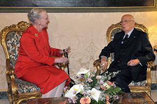 Il Presidente Giorgio Napolitano con S.M. la Regina Margherita II di Danimarca