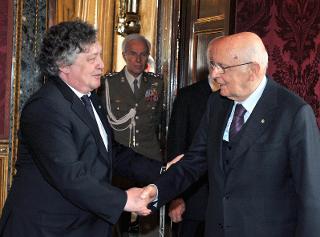 Il Presidente Giorgio Napolitano con il Sig. Manuel Lobo Antunes, nuovo Ambasciatore della Repubblica del Portogallo