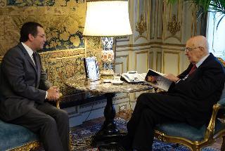 Il Presidente Giorgio Napolitano nel corso dell'incontro con Antonio Josè Seguro
