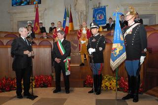 Un momento del conferimento della Cittadinanza Onoraria al Reggimento Corazzieri