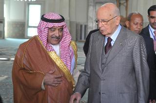 Il Presidente Giorgio Napolitano con l'Ambasciatore Saleh Mohammad Al Ghamdi, Presidente del Consiglio di Amministrazione del Centro Islamico Culturale d'Italia