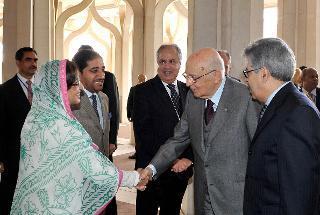 Il Presidente Giorgio Napolitano con i membri del Consiglio d'Amministrazione del Centro Islamico Culturale d'Italia