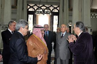 Il Presidente Giorgio Napolitano durante la visita alla Moschea, illustrata dall'Arch. Paolo Portoghesi