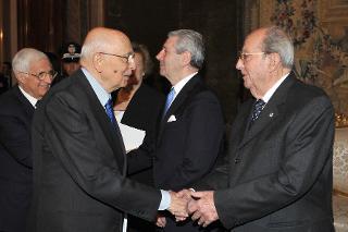 Il Presidente Giorgio Napolitano con Gerardo Agostini, Presidente della Confederazione Italiana fra le Associazioni Combattentistiche e Partigiane