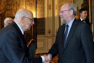 Il Presidente Giorgio Napolitano con il Vice Presidente del Bundestag, Wolfgang Thierse