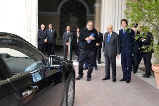 Il Presidente Giorgio Napolitano con il Presidente della Fiat, John Elkann, e l'Amministratore Delegato, Sergio Marchionne