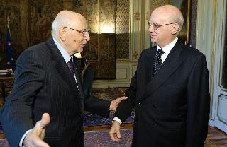 Il Presidente Giorgio Napolitano con Gianfranco Ciani, Procuratore Generale della Corte Suprema di Cassazione