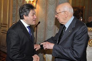Il Presidente della Repubblica Giorgio Napolitano con il Maestro Antonio Pappano